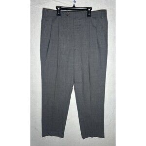 Chaps Men’s Gray Wool Twill Pleated Dress Pants 36W Classic Fit Straight Leg EUC